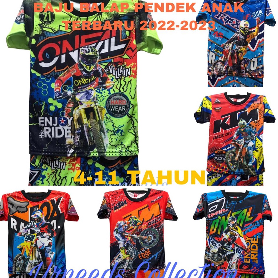 Best Seller  COD  SETELAN BAJU BALAP ANAK LENGAN PENDEK TERBARU  SET JERSEY SEPEDA ANAK MURAH  KAOS 