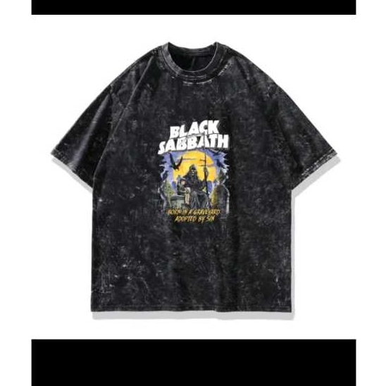 Kaos Pria T-shirt Oversize Akito Washed | Kaos Oversize Metal Sandwash | Kaos Sandwash Oversize