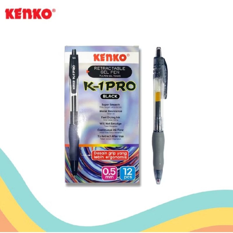

Pulpen Gell Kenko K1 Retractable ( 1pak/12pcs ) CV4