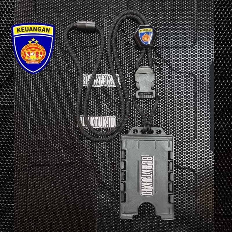 

Lanyard tactical holder id card Slide exagonal logo KEUANGAN POLRI