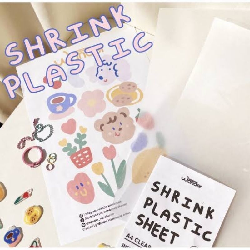 Alat handmade SHRINK PAPER 0.3 MM [SIZE A4] | PRE ORDER 4 MINGGU | Plastik Kertas DIY CRAFT | Bikin 