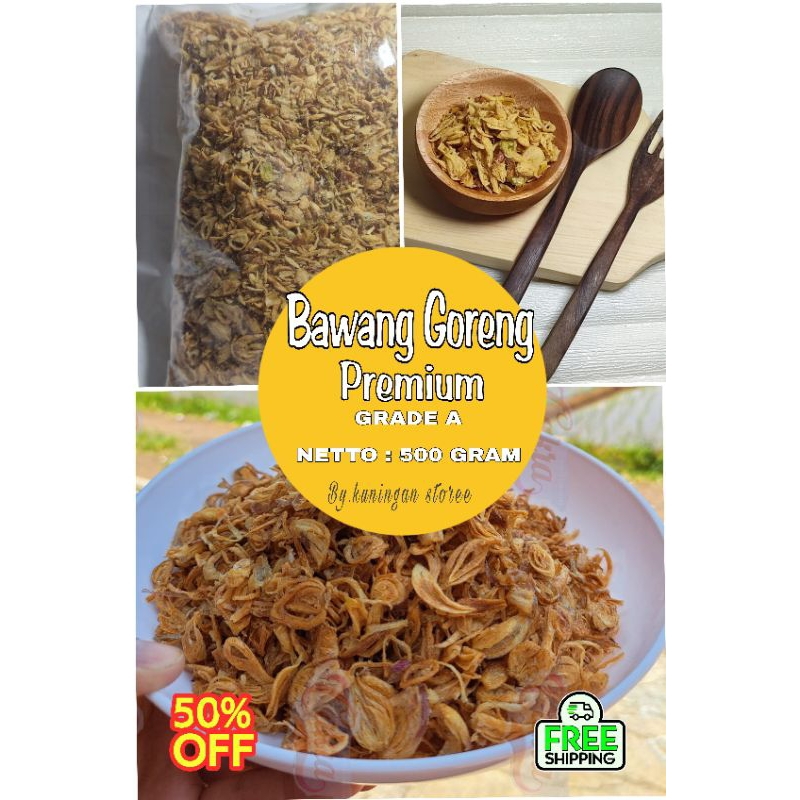

Bawang goreng asli premium Brebes Sumenep 500 gram
