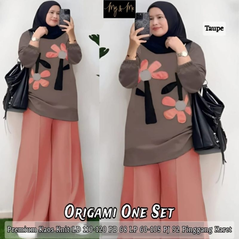 SETELAN WANITA JUMBO/ORIGAMI/ONESET BLOUSE WANITA KAOS KNIT JUMBO LD 120 CM FIT XXL