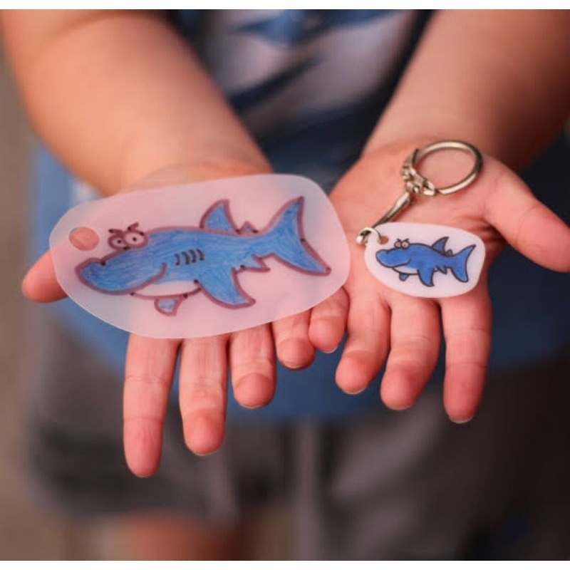 SHRINK PAPER PLASTIC PAPER DIY CRAFT KEYCHAIN GANTUNGAN KUNCI