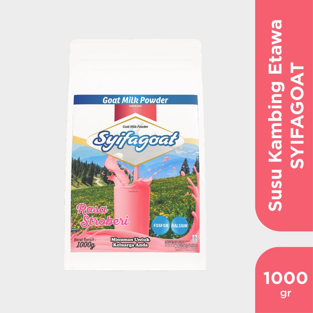 

SYIFAGOAT Susu Kambing Etawa Bubuk 1kg Murni - Rasa Stroberi