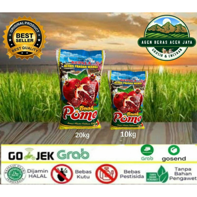 

BERAS CAP BUAH POME. 20,10kg dan Lt