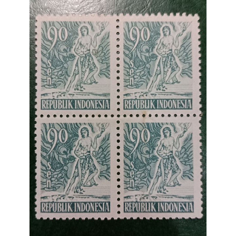 

Prangko Indonesia 90 Sen Blok 4 Ksatria Tahun 1953 UN USED