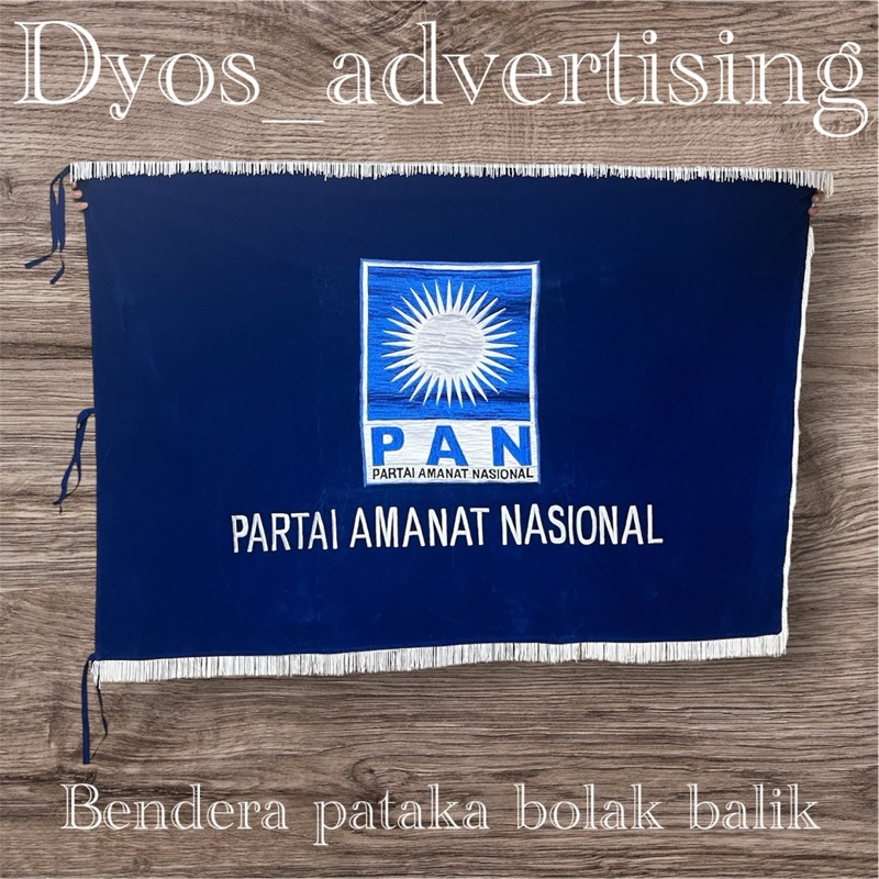 Bendera partai PAN bordir bendera pataka bordir custom bendera pataka
