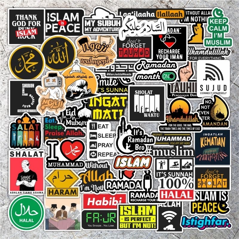 

Stiker Kaligrafi Islam sticker Kata kata motivasi inspiratif semangat baru dan hiasan rumah