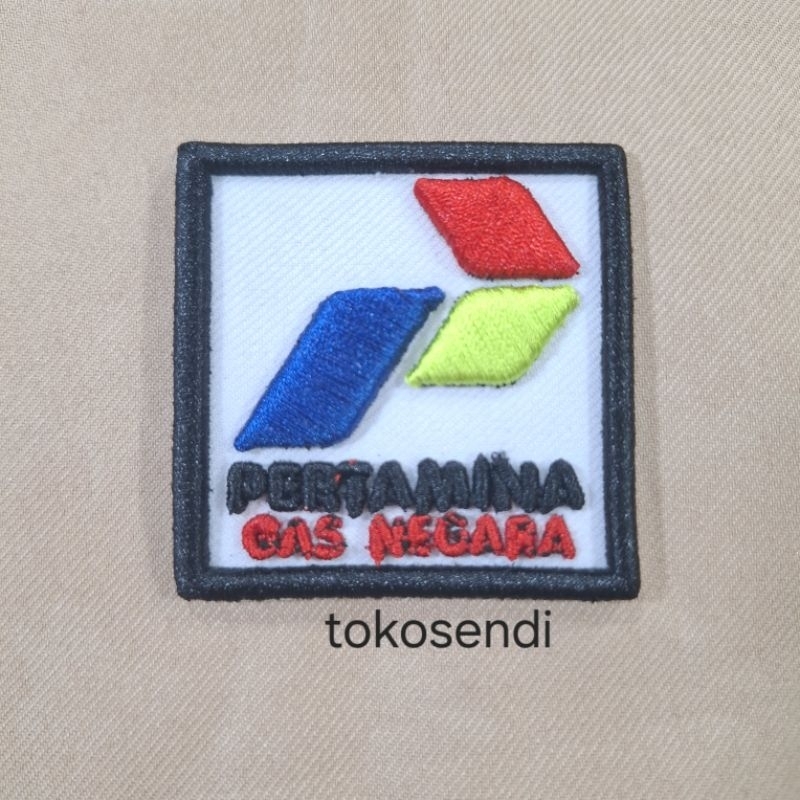 logo pertamina gas negara bordir timbul