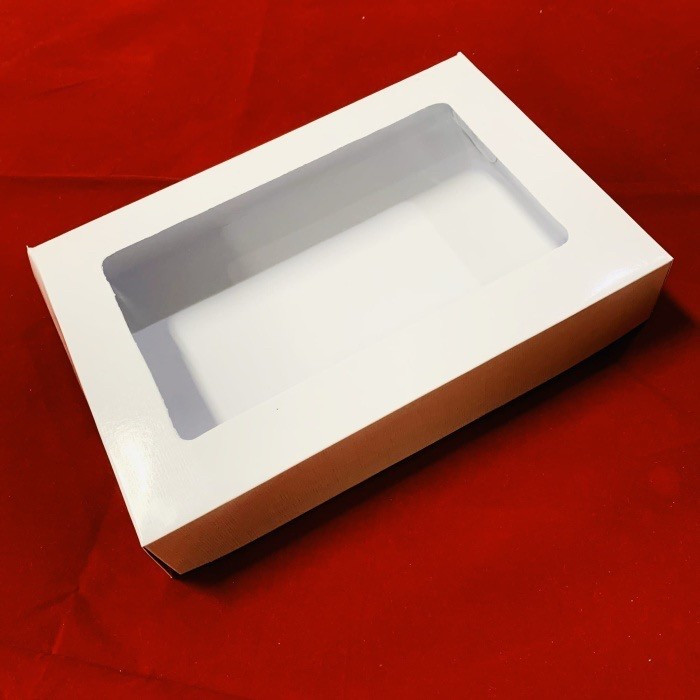 

( 10 pcs ) Box Donat Putih Polos Dus Mika Packaging Roti Potong Ukuran 27x18x5 cm