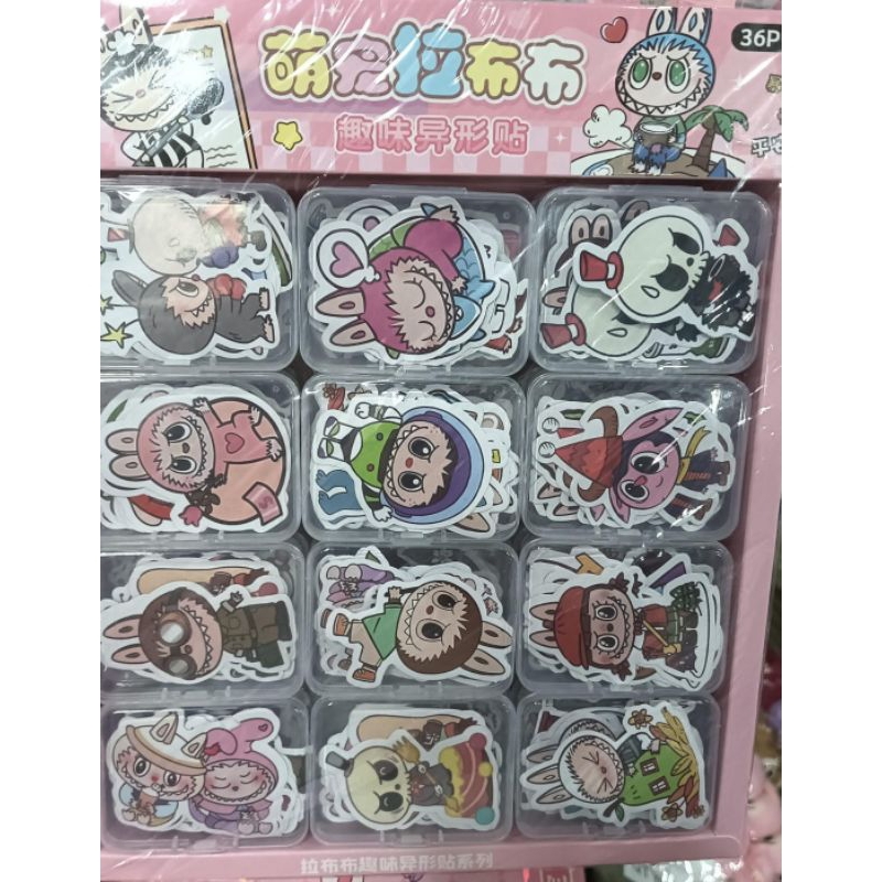 

stiker labubu capybara box