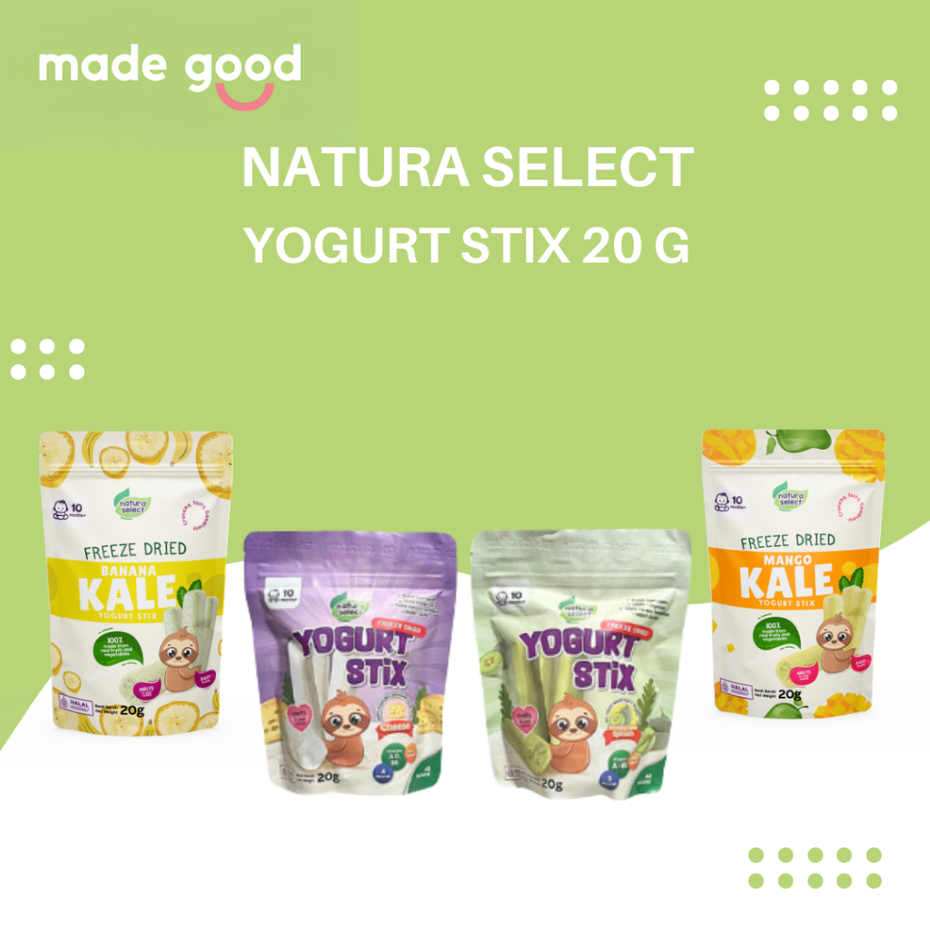 Snack Bayi Natura Yogurt Kering Premium – Rasa Keju, Bayam & Melts di Mulut