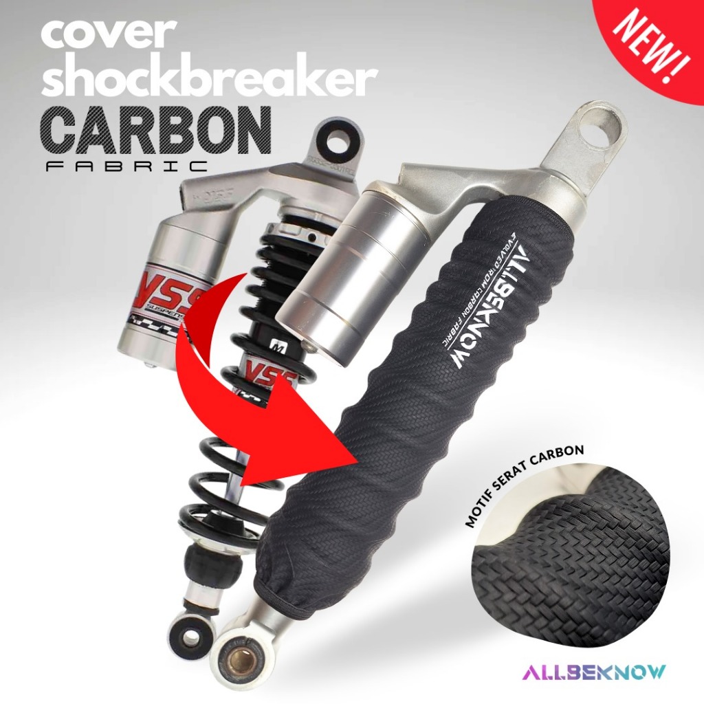 CUSTOM SARUNG SHOCKBREAKER SLIMFIT CARBON - Cover Pelindung Shock belakang sepeda Motor - Cover Shoc
