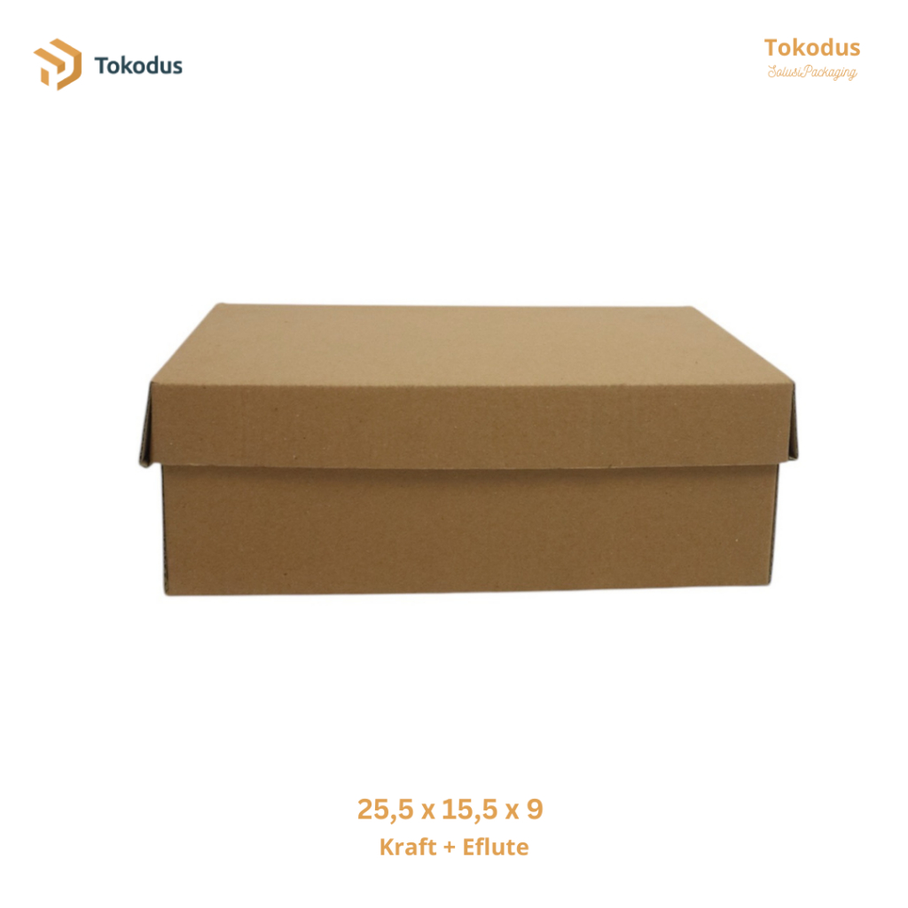 

Dus Sepatu / Dus Sendal | Box Sepatu anak | Dus sepatu kraft 25,5 x 15,5 x 9 - Tokodus BuahBatu