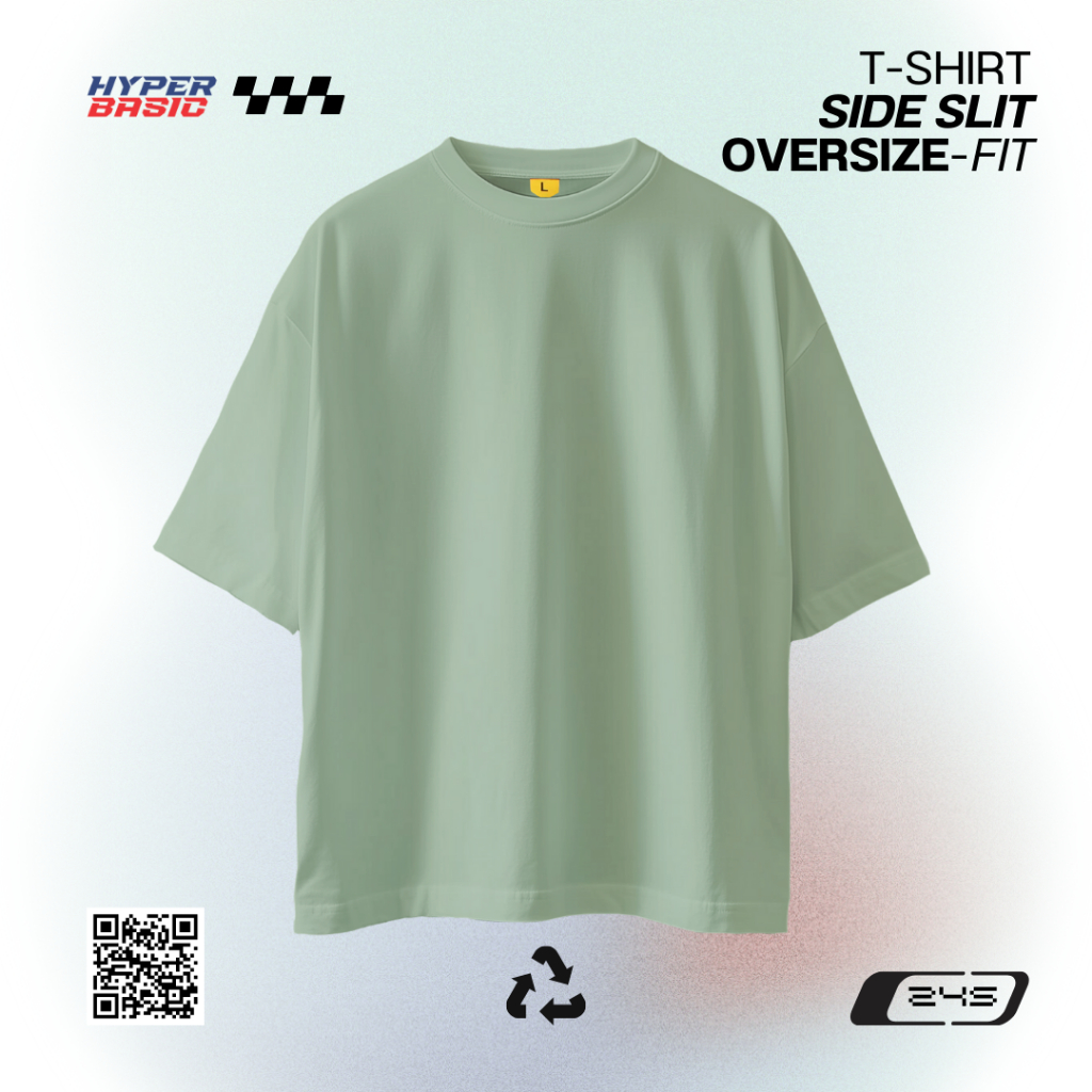 𝐇𝐲𝐩𝐞𝐫𝐛𝐚𝐬𝐢𝐜 Baju Kaos Polos Oversize Belah Samping Tanpa Saku Bahan Katun Combed 24s Pria Wanita Warn