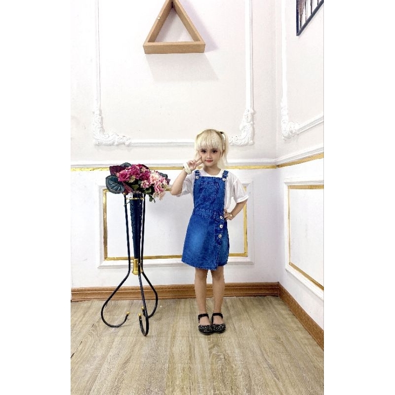 Overall Rok Celana Pendek Jeans Anak Perempuan