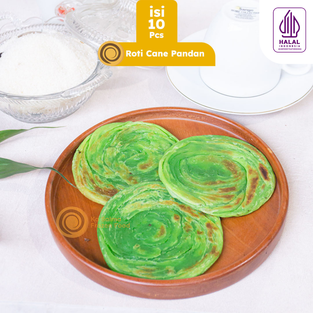 

[ISI 10] Roti Cane Pandan isi 10 Pcs / Roti Canai / Roti Maryam / Roti Konde Pandan isi 10 Pcs