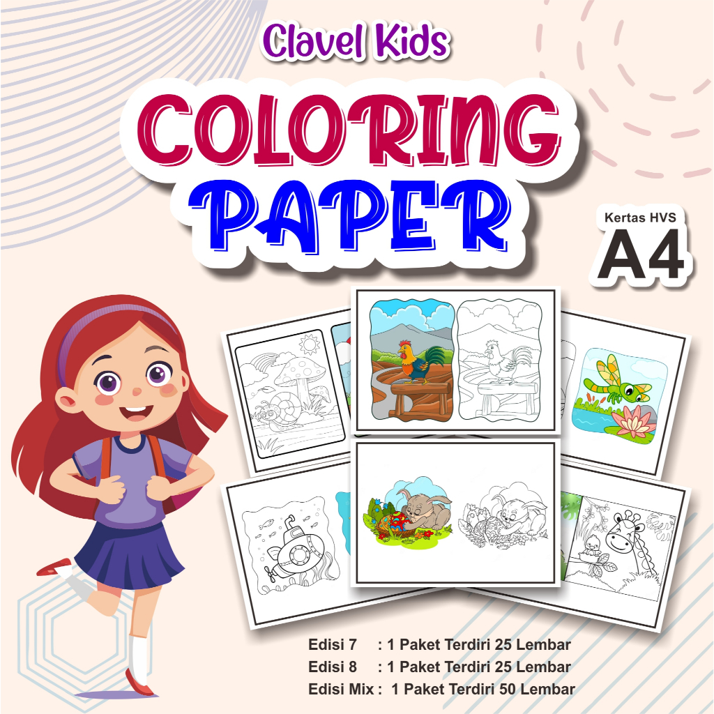 

Lembar Kertas Mewarnai Anak edisi 7 dan 8 Terdiri Dari 50 Gambar Yang Berbeda