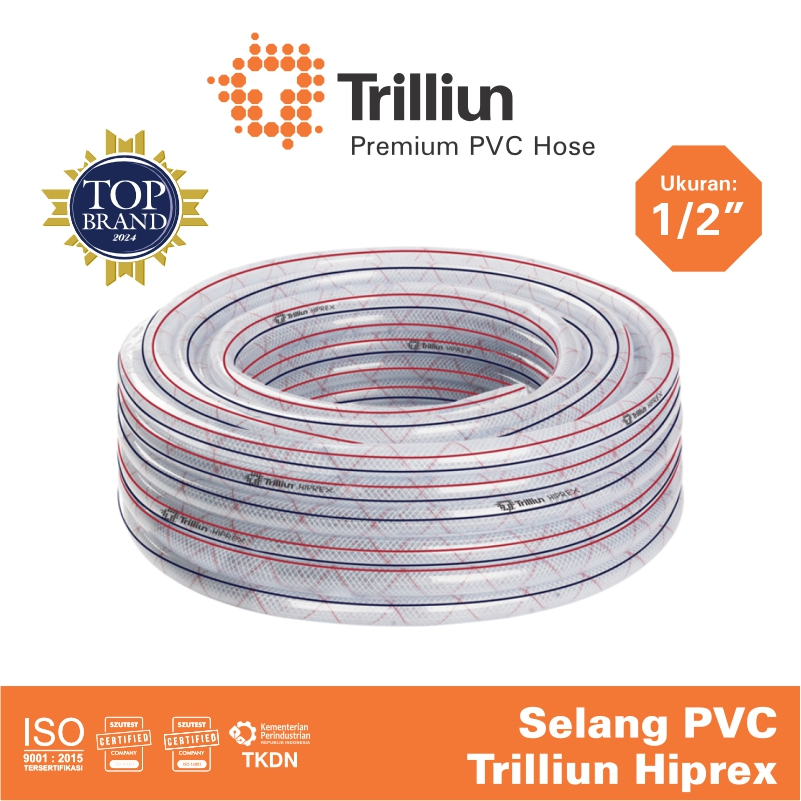 Selang Air PVC Trilliun Hiprex 1/2" Inch - 15 Meter