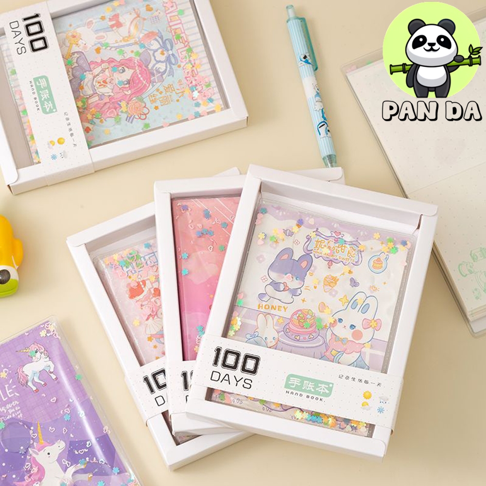 

NOTEBOOK GLITTER A6 BUKU TULIS DIARY MANIK MANIK LUCU BERGARIS CATATAN KARAKTER IMUT SOUVERNIR