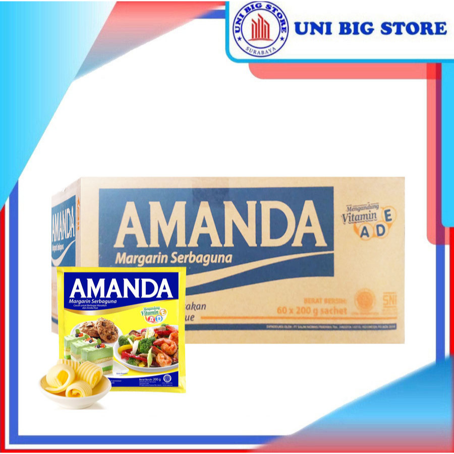

Amanda Mentega Margarin Serbaguna 200 gr x 60 Sachet DUS Sachet Margarine