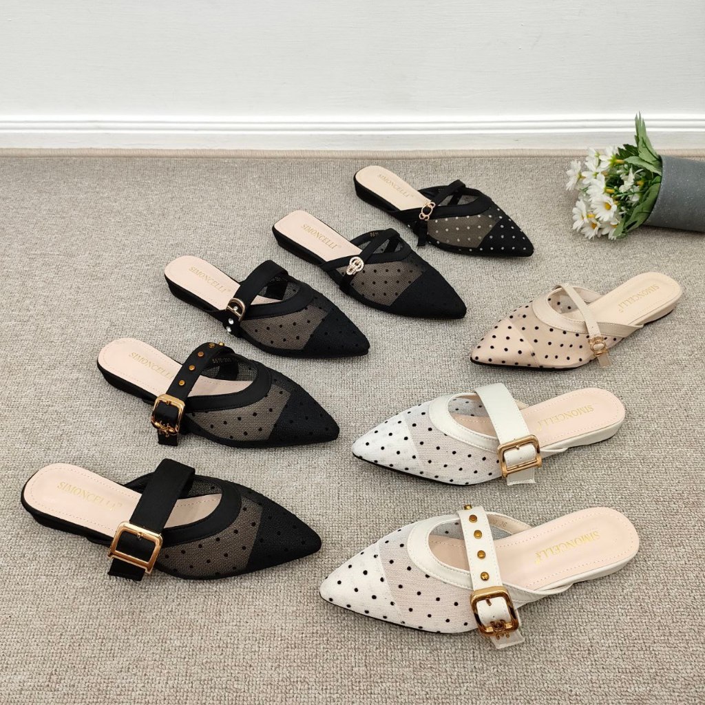 Simoncelli Sandal Wanita Flat | Sandal Import| Sandal Kerja Hitam 5619-202 5619-200 5619-201 5669-30