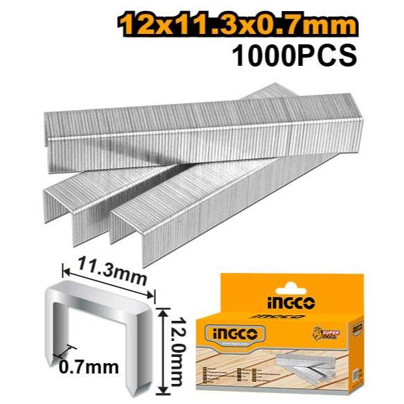 

INGCO STS0112 Refill Staples tembak (12mm x 0.7mm) isi 1000pcs