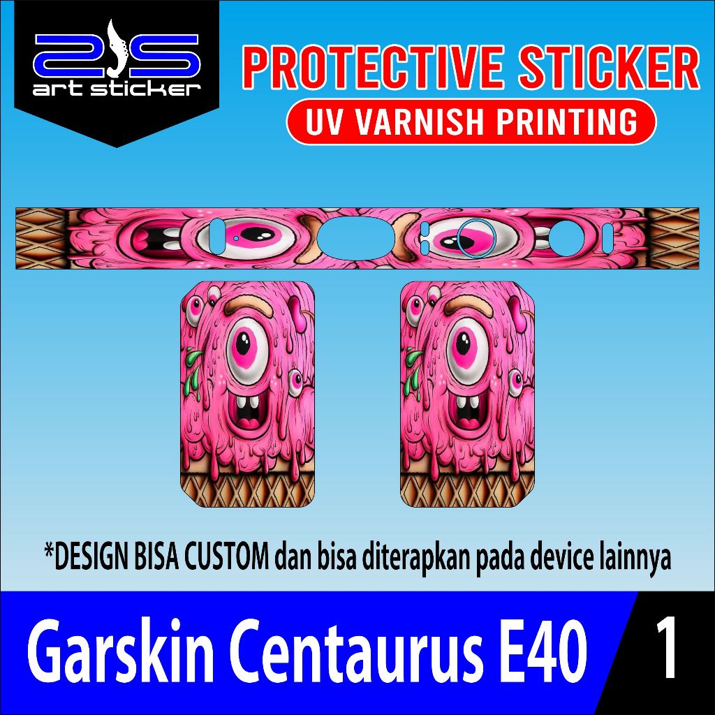 

Stiker E40 Pink Monster UV Varnish Printing