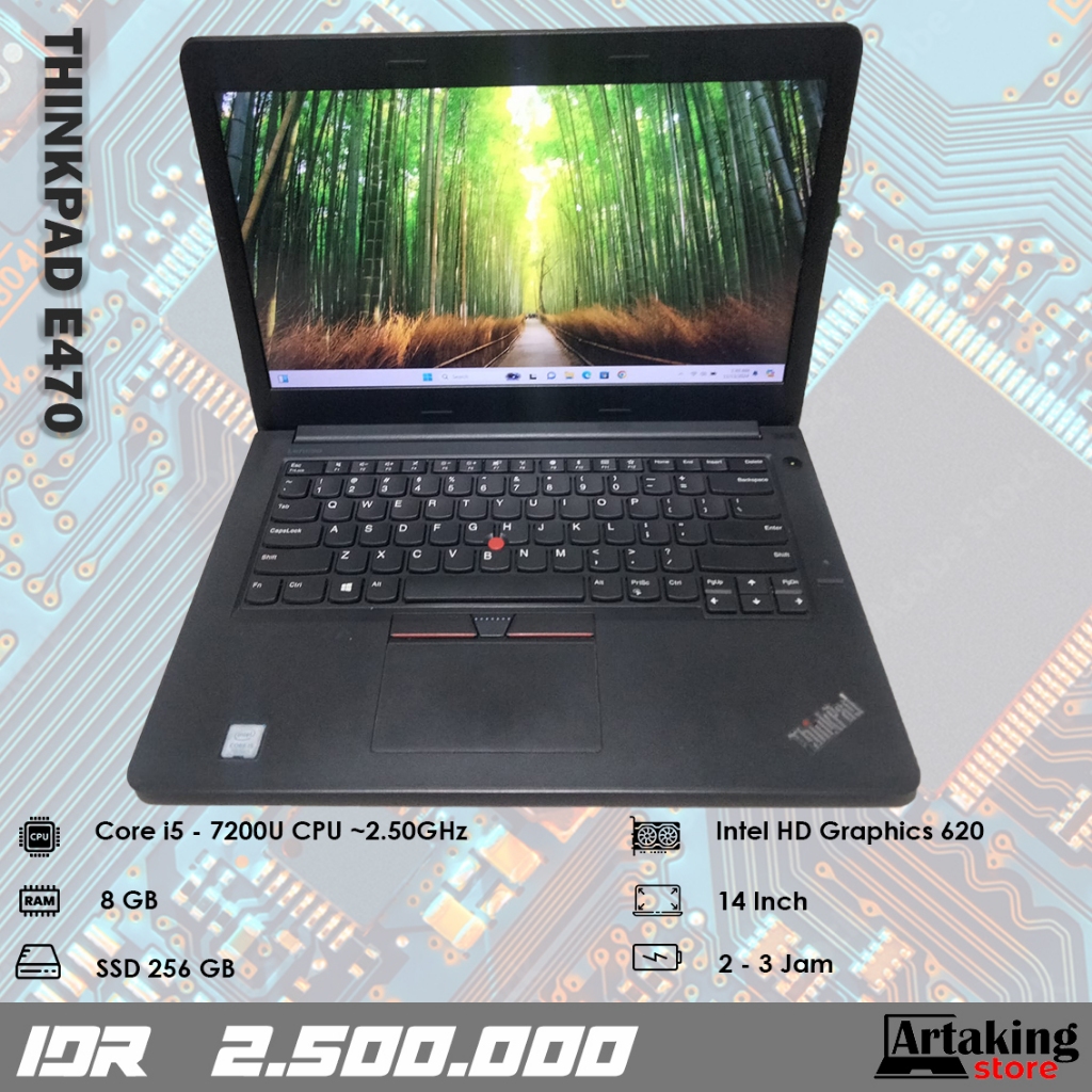 Lenovo Thinkpad E470 - Core i5 - Gen 7 th - Ram 8 GB - SSD 256 GB