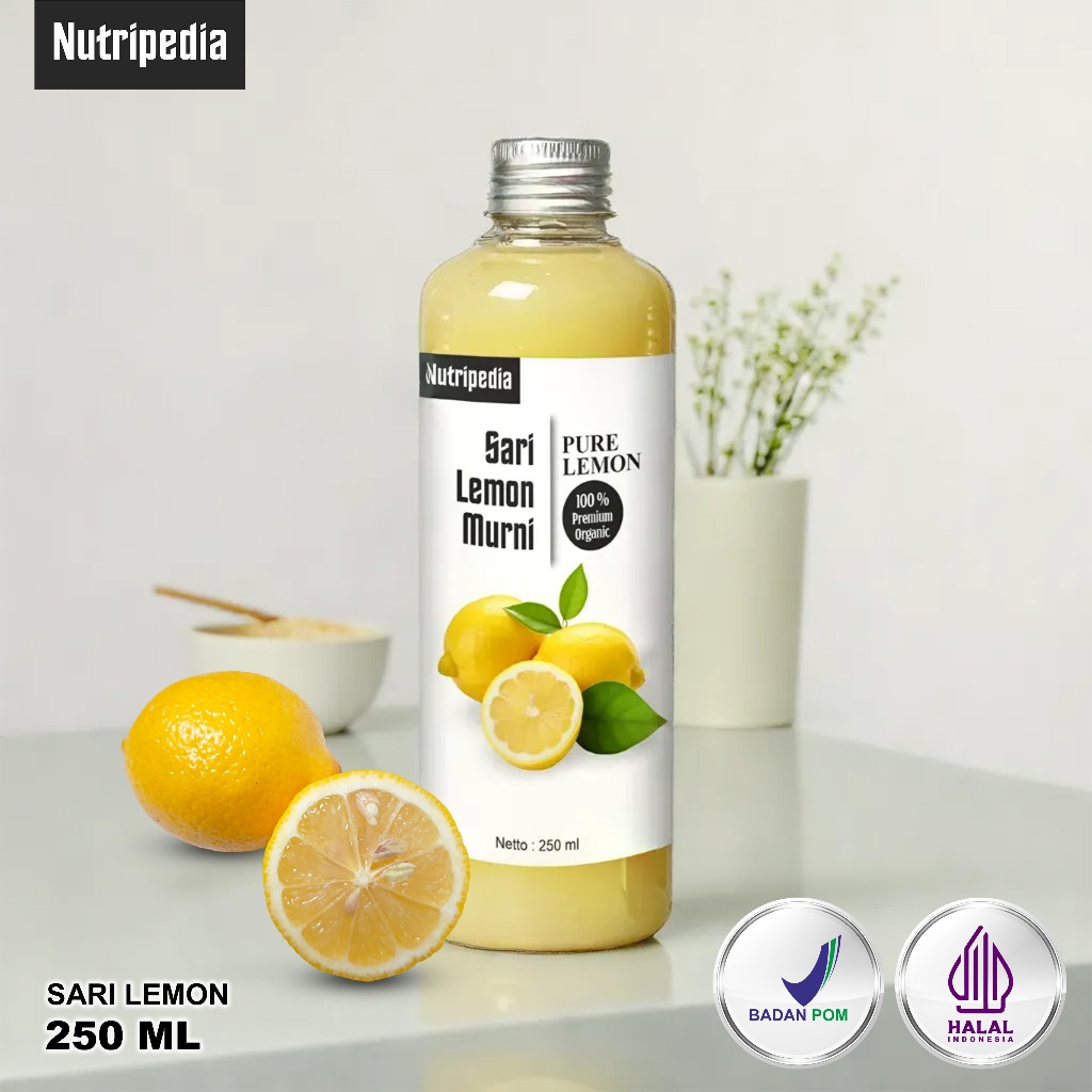 

NUTRIPEDIA - SARI LEMON MURNI 250ML - FRESH LEMON JUICE - BPOM DAN HALAL