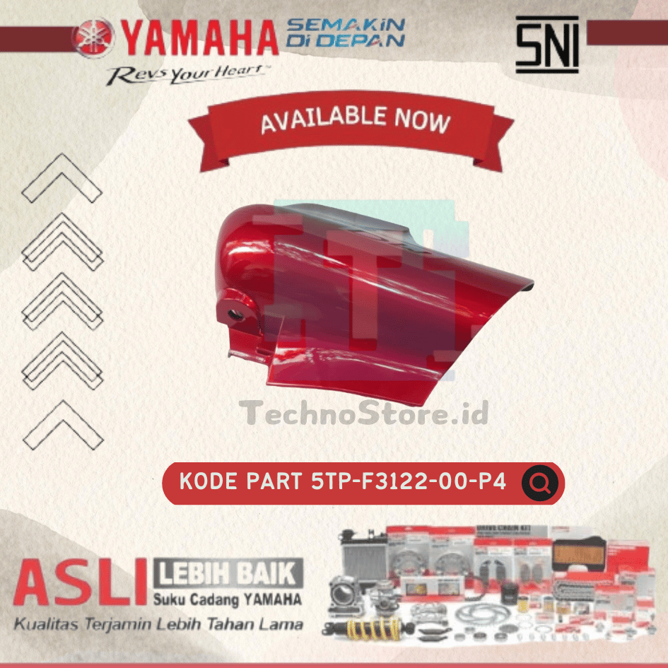 Tutup Shockbreaker Depan Kiri Jupiter Z Merah ORIGINAL YAMAHA 5TP-F3122-00-P4