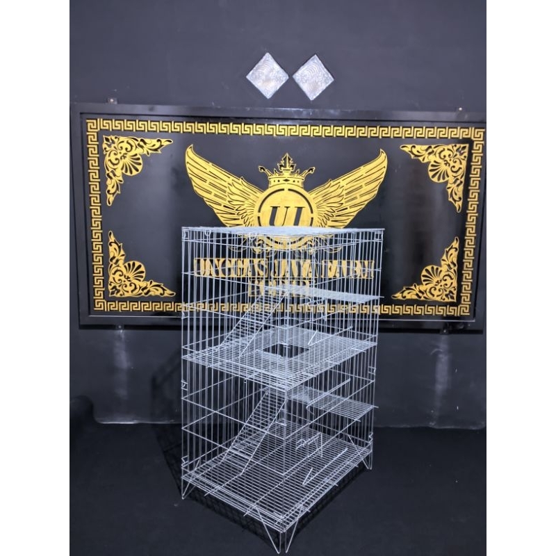 KANDANG KUCING GALVANIS JUMBO 3 TINGKAT