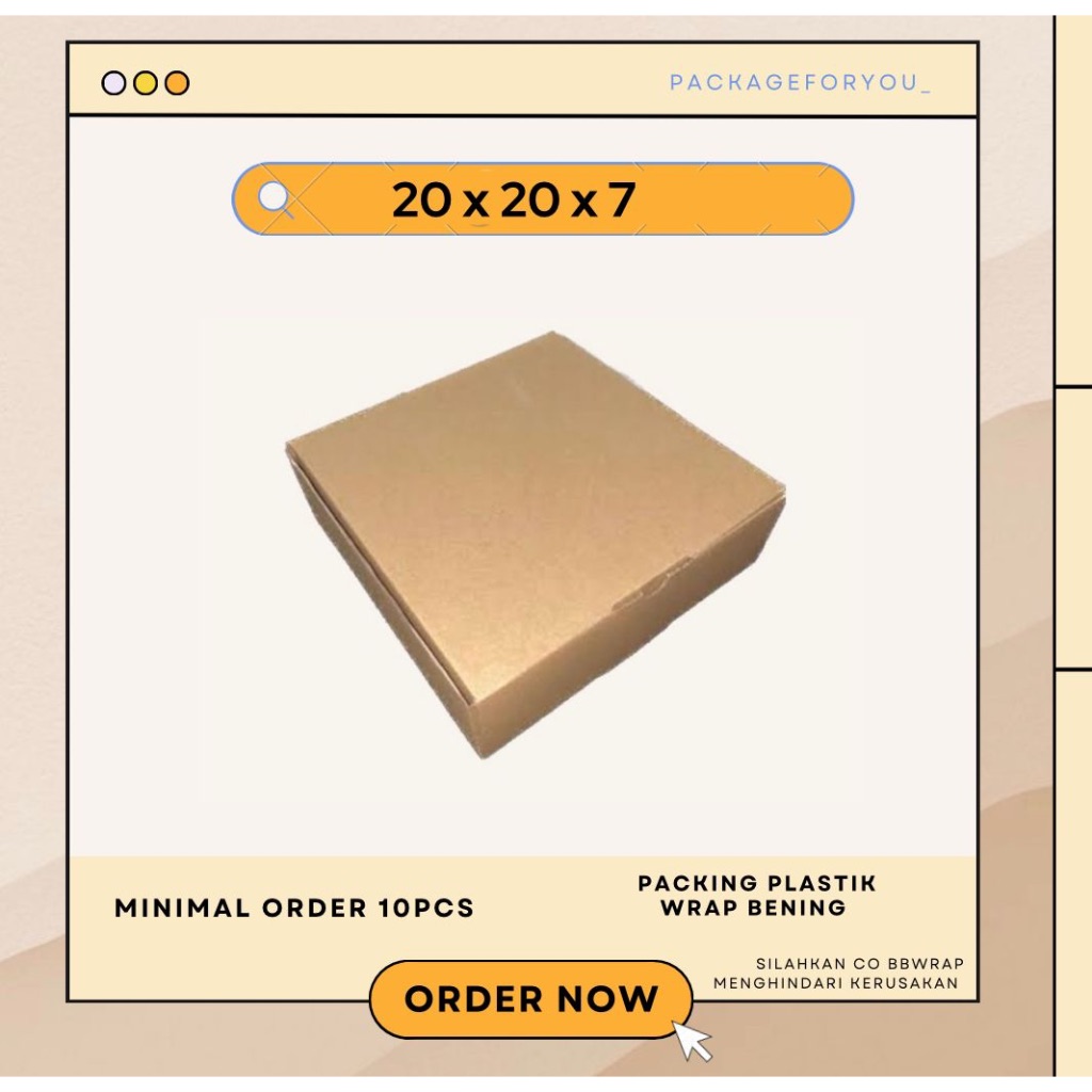 

Box/Mini Box/Dus Die Cut 20x20x7 cm Pizza Packaging Polos Olshop