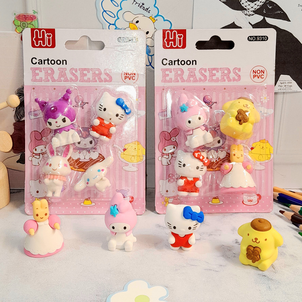 

Penghapus Sanrio 1 Set isi 4 PCS Cute Lucu Termurah / Penghapus Sanrio 1 Papan isi 4 Pieces Kuromi Cinamorol Eraser Kekinian Favorit Anak Best Seller Stationary Fancy Sekolah Bisa Grosir dan COD