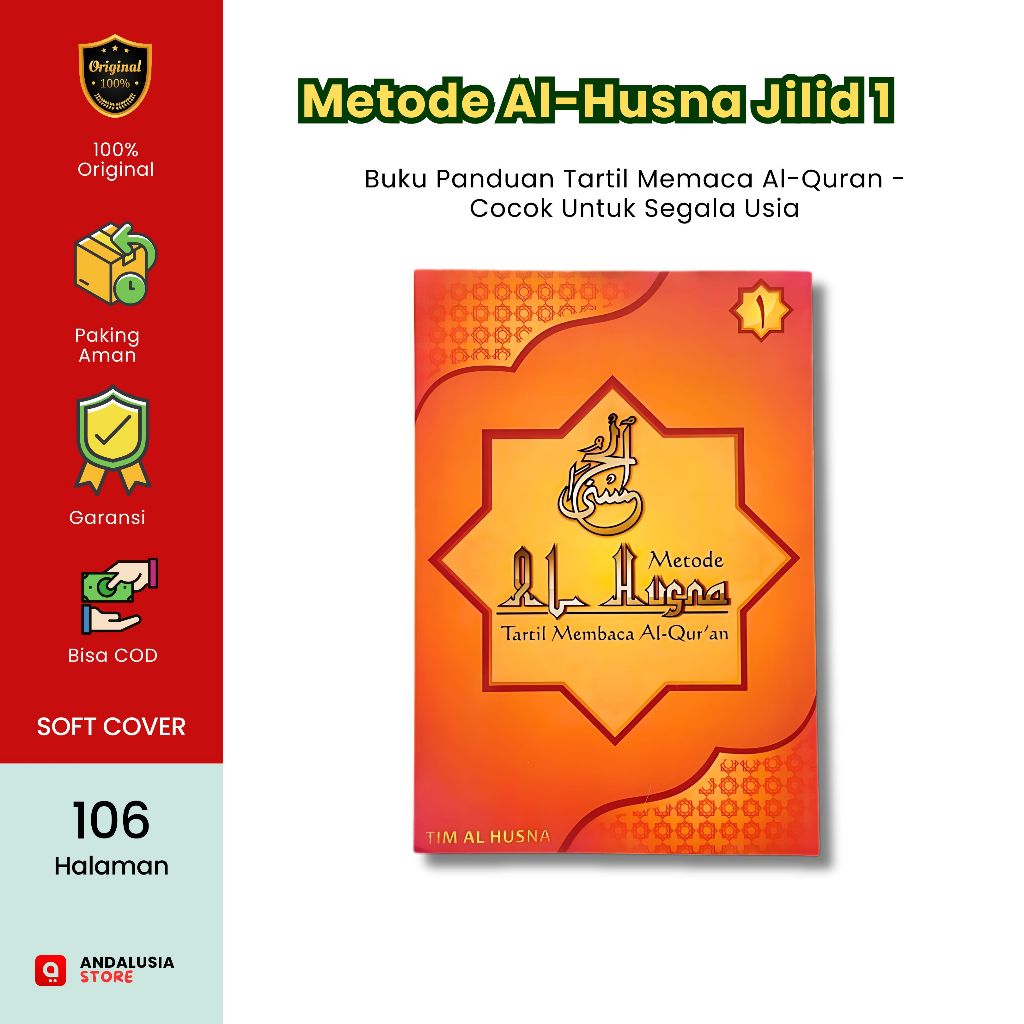Buku Metode Al-Husna Tartil Membaca Al-Qur’an Jilid 1