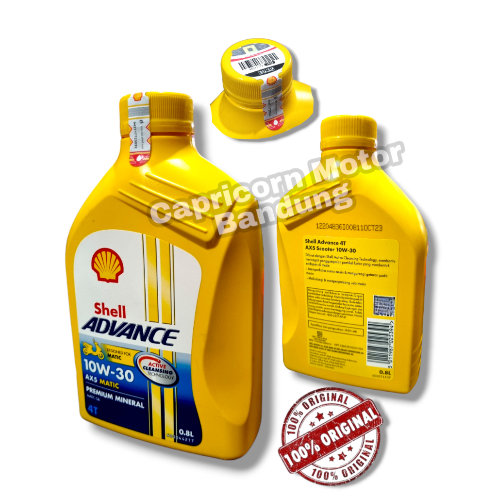 SHELL ADVANCE MATIC 4T AX5 SCOOTER SAE 10W 30 JASO MB AX 5 Oli Motor Matic 800ml