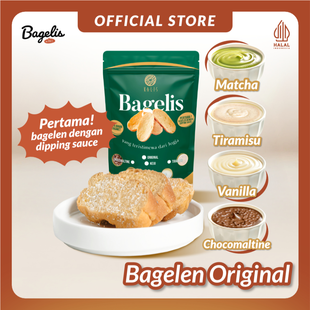 

BAGELIS ORIGINAL | Roti Kering Bagelen Cocol Chocomaltine Matcha Vanilla Tiramisu | Bagelan 160 Gram