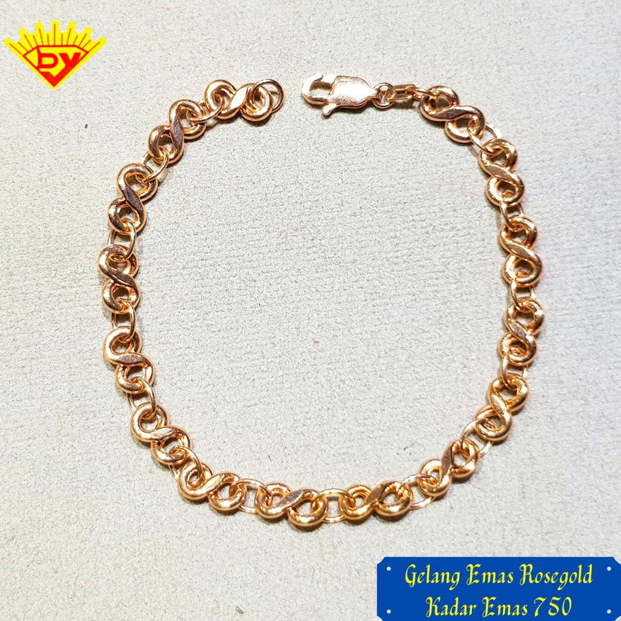 Gelang Rantai Emas Rosegold Kadar Emas 750