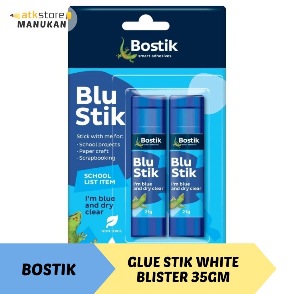 

BOSTIK BLU STIK GLUE BLISTER PACK 8G 2PCS - GLUE STICK - LEM KERTAS - LEM STIK WARNA BIRU