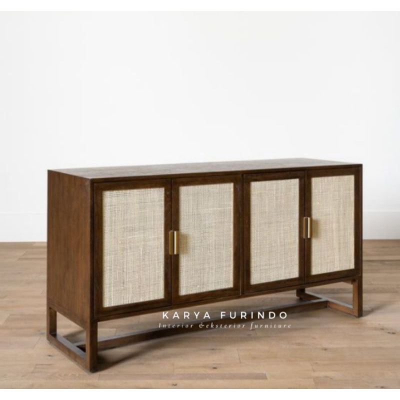 Meja Bufet Tv  Jati Rotan, Meja Tv Minimalis Kayu Jati, Bufet Tv Rotan Jati
