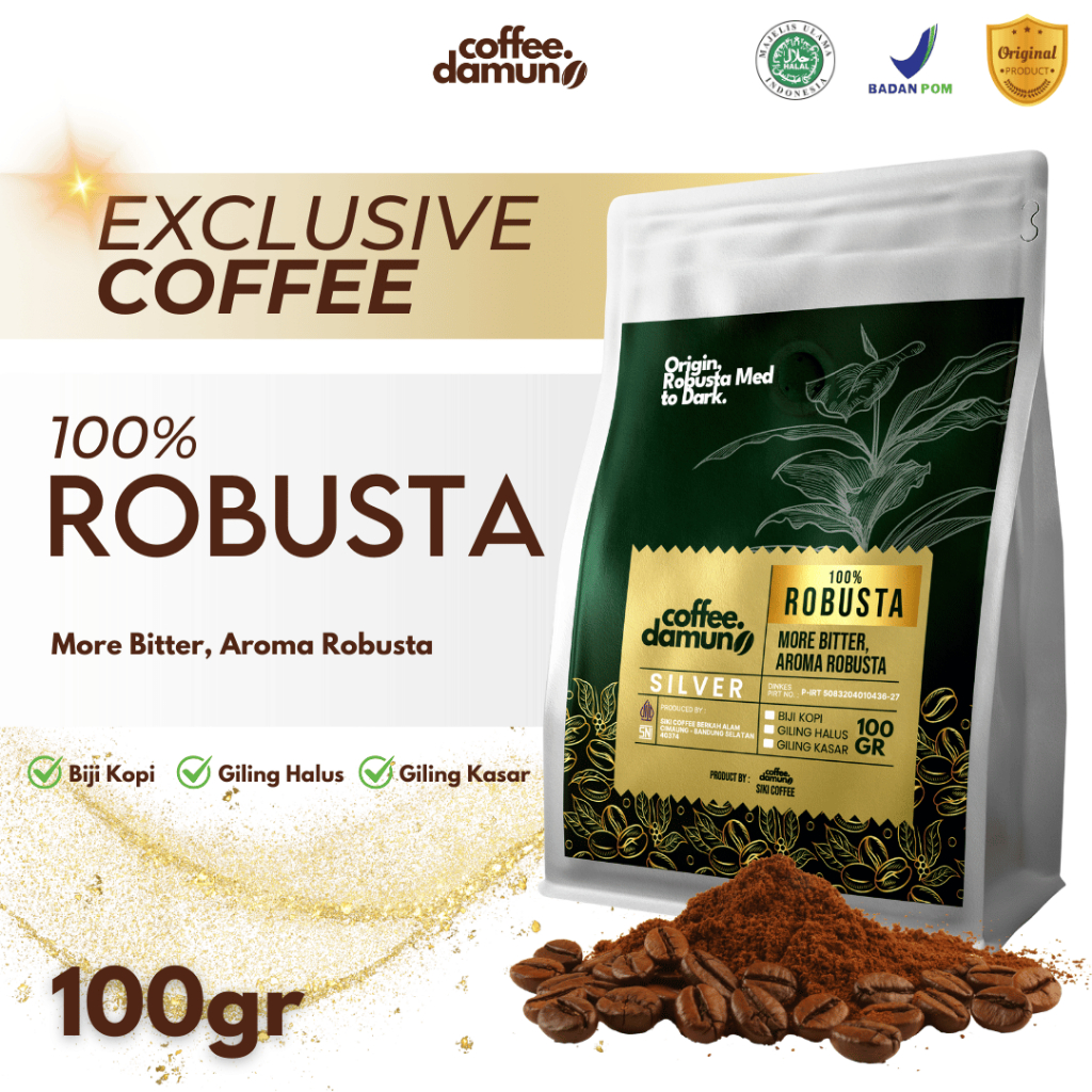 

Exlusive Series Beans Coffee Giling Kasar 100% PREMIUM Robusta Manual Brew Aroma Kuat
