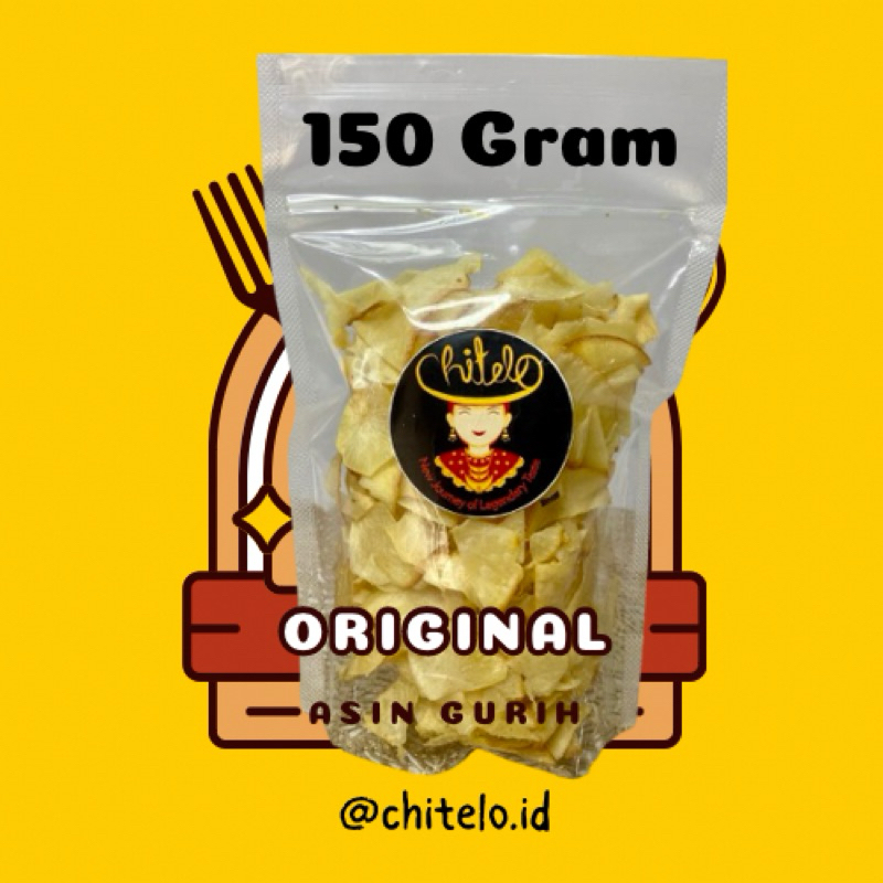 

CHITELO - KERIPIK SINGKONG ORIGINAL ASIN GURIH (150gr) Cemilan Makanan Food Snack Kripik Asin Bumbu Alami Tanpa Pengawet