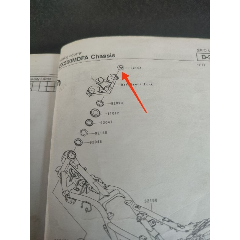 baut segitiga atas Ninja 250fi old Ninja 250 fi old original