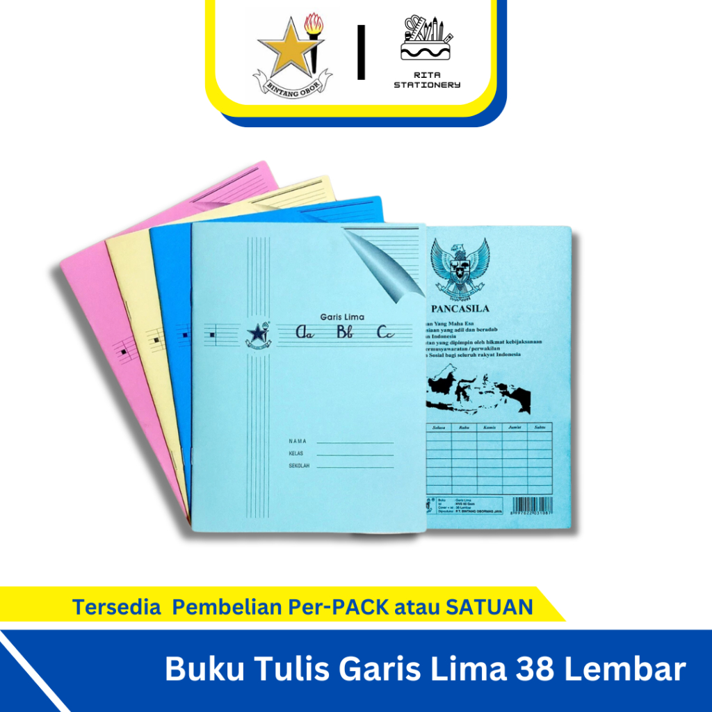 

Buku Tulis Garis Lima 5 Untuk Belajar Menulis Anak TK SD