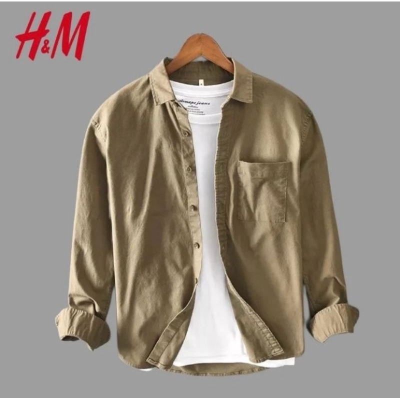 kemeja pria kemeja kemeja HM kemeja cowo kemeja pria hitam kemeja pria putih kemeja lengan panjang h