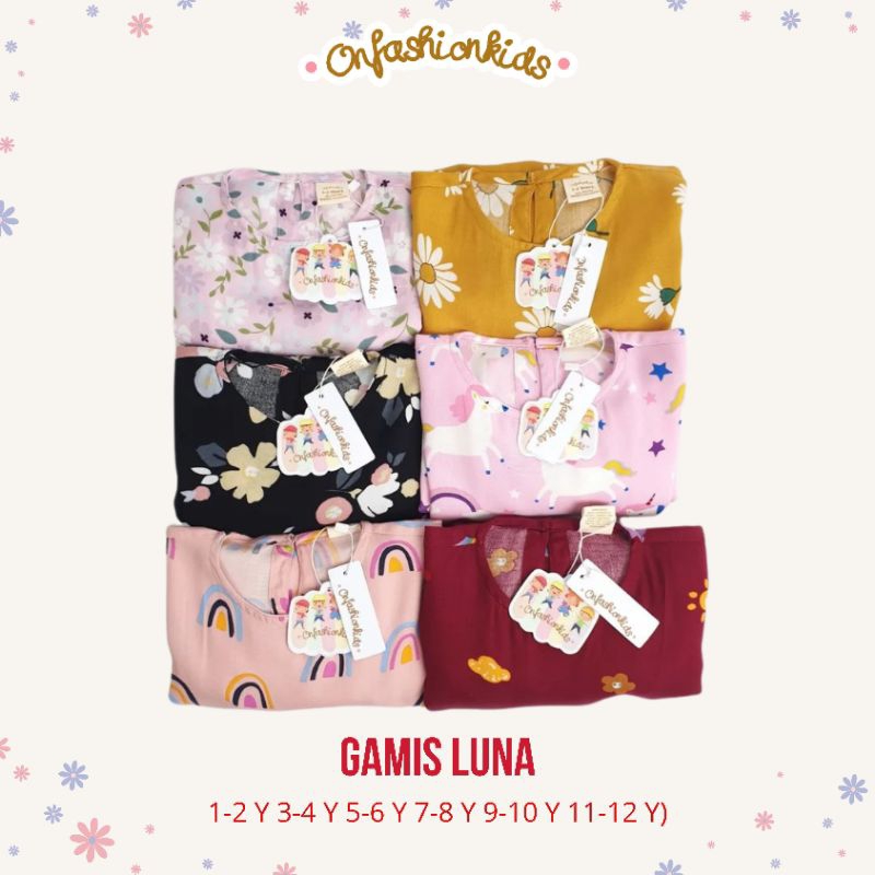 Onfashionkids- Gamis Luna Baju Muslim Anak Perempuan