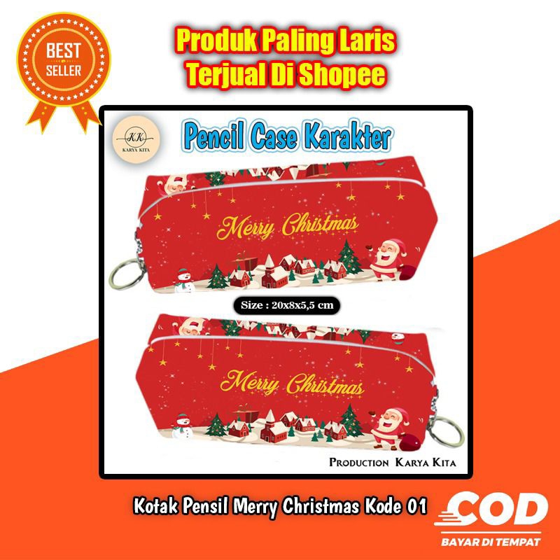 

PAKET 100PCS - kotak pensil katalog MERRY CHRISTMAS - free desain