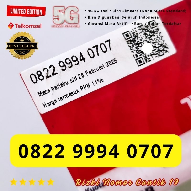 Nomor Cantik Simpati 4G 5G Kartu Perdana Telkomsel Simpati Nomor Hp Cantik Kwarted Triple Nomor Cant