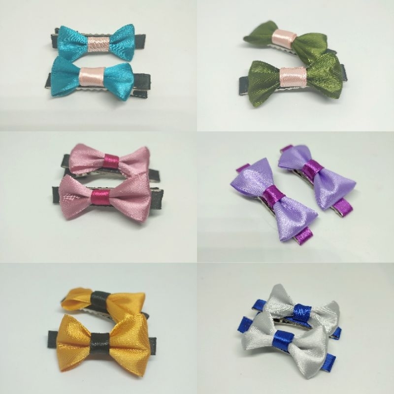 A10 Jepit Rambut Pita Mini (Polos) || Jepit rambut lucu || Jepit rambut anak lucu  || Jepit pita uny
